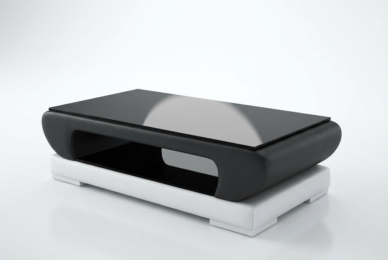 Designer Couchtisch Polster Tisch Leder Glas Moderner Tische Glastische Farbwahl