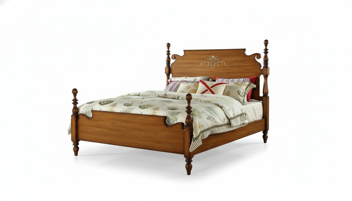 Designer Doppelbett Bett Betten Holz Amerikanisch Hotel Luxus Schlafzimmer Neu