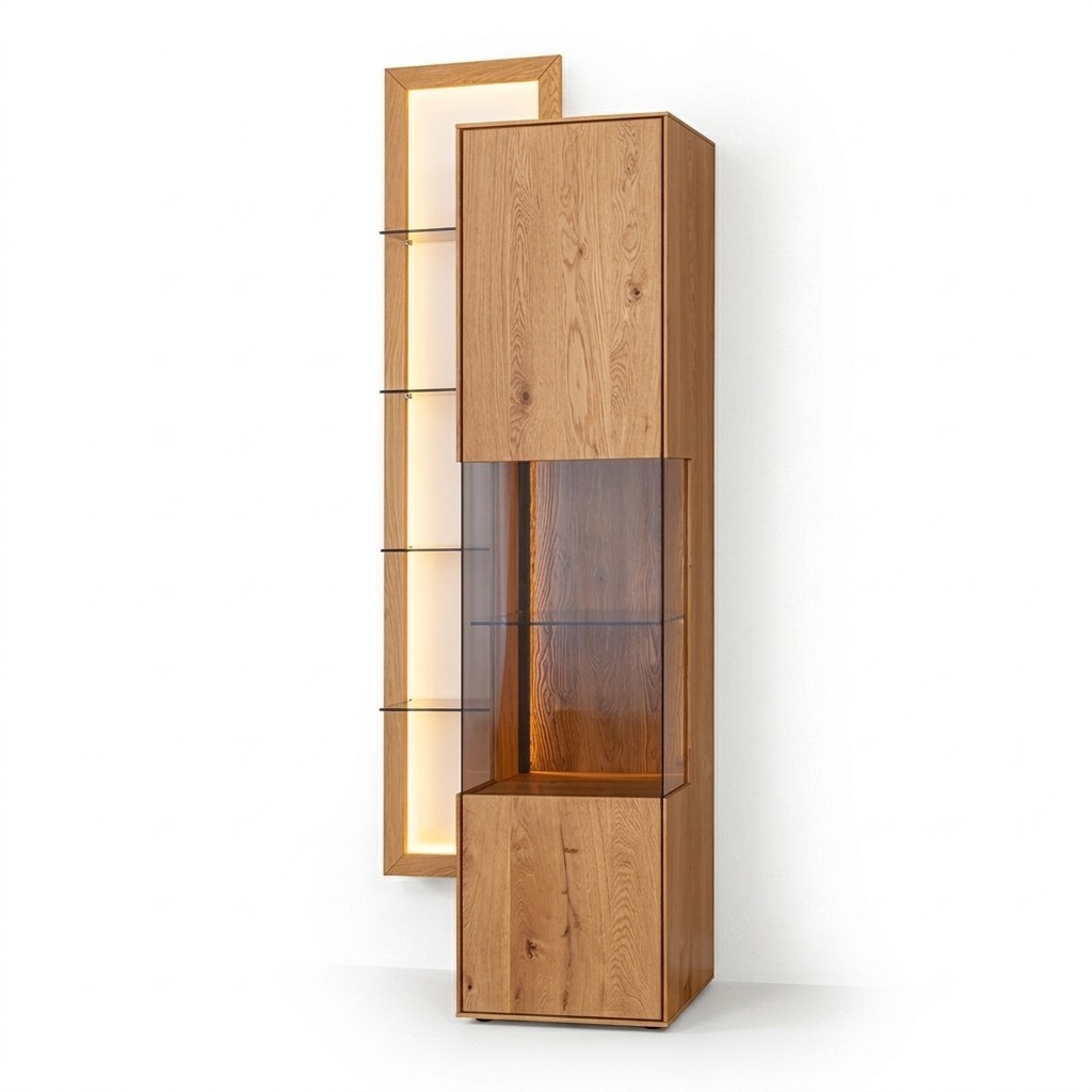 Designer Esszimmer Anrichte Brauner Holz Schrank Wohmzimmer Vitrine Neu