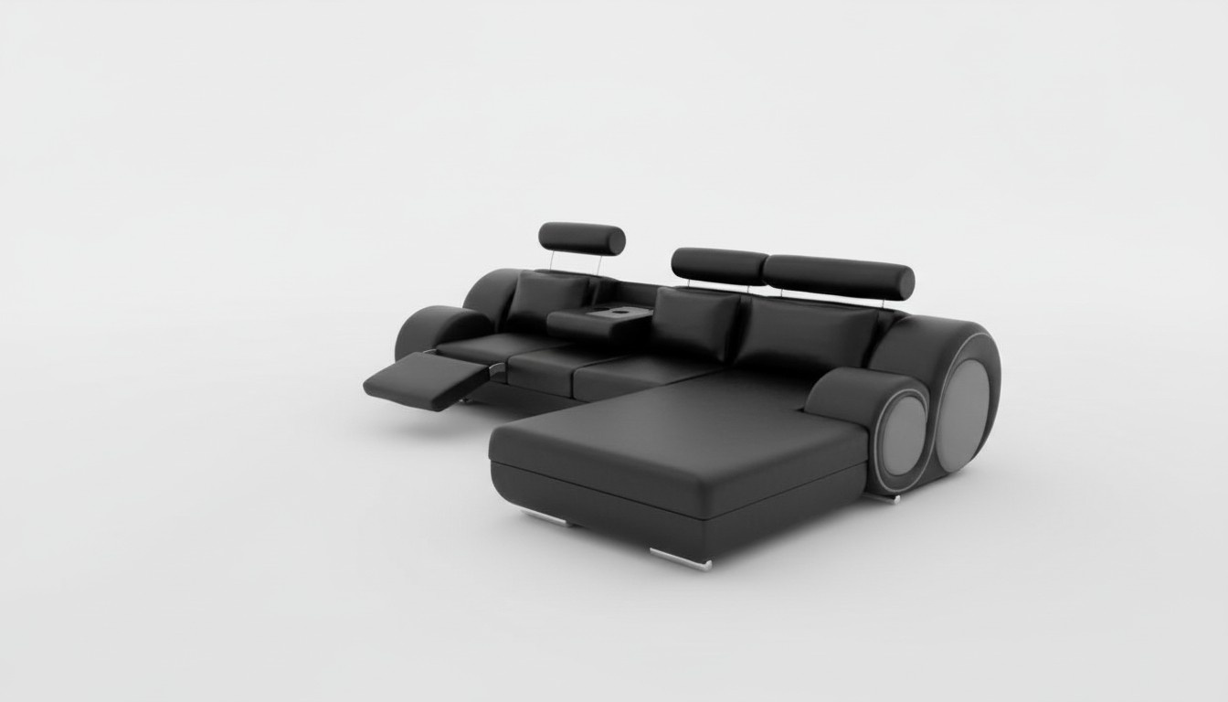 Designer Garnitur Wohnlandschaft Eckcouch Couch Sofa Polster Ledersofa Sofas Neu