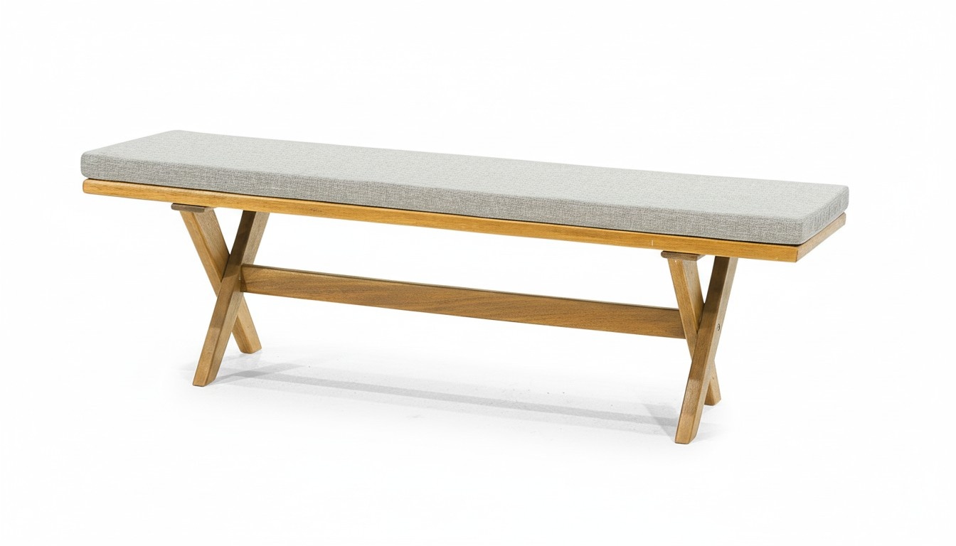 Designer Garten Sitzbank Luxuriöse Terrassenmöbel Outdoor Edle Holzbank