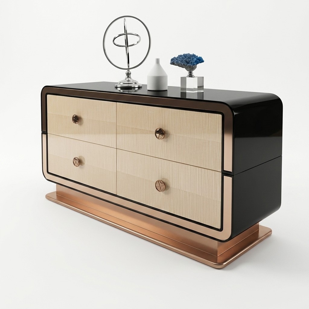 Designer Kommode Anrichte Low Board Side Schrank Wohn Zimmer Regal