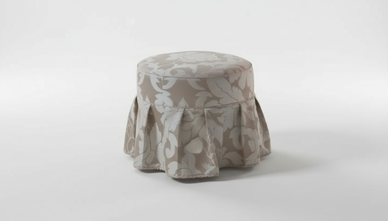 Designer Luxus Fußhocker Runder Polster Pouf Sitzhocker Textil Möbel