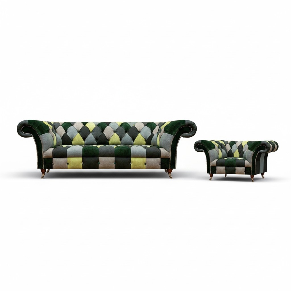 Designer Möbel Dreisitze Sofa Couch Chesterfield Sessel Modern Sitzmöbel