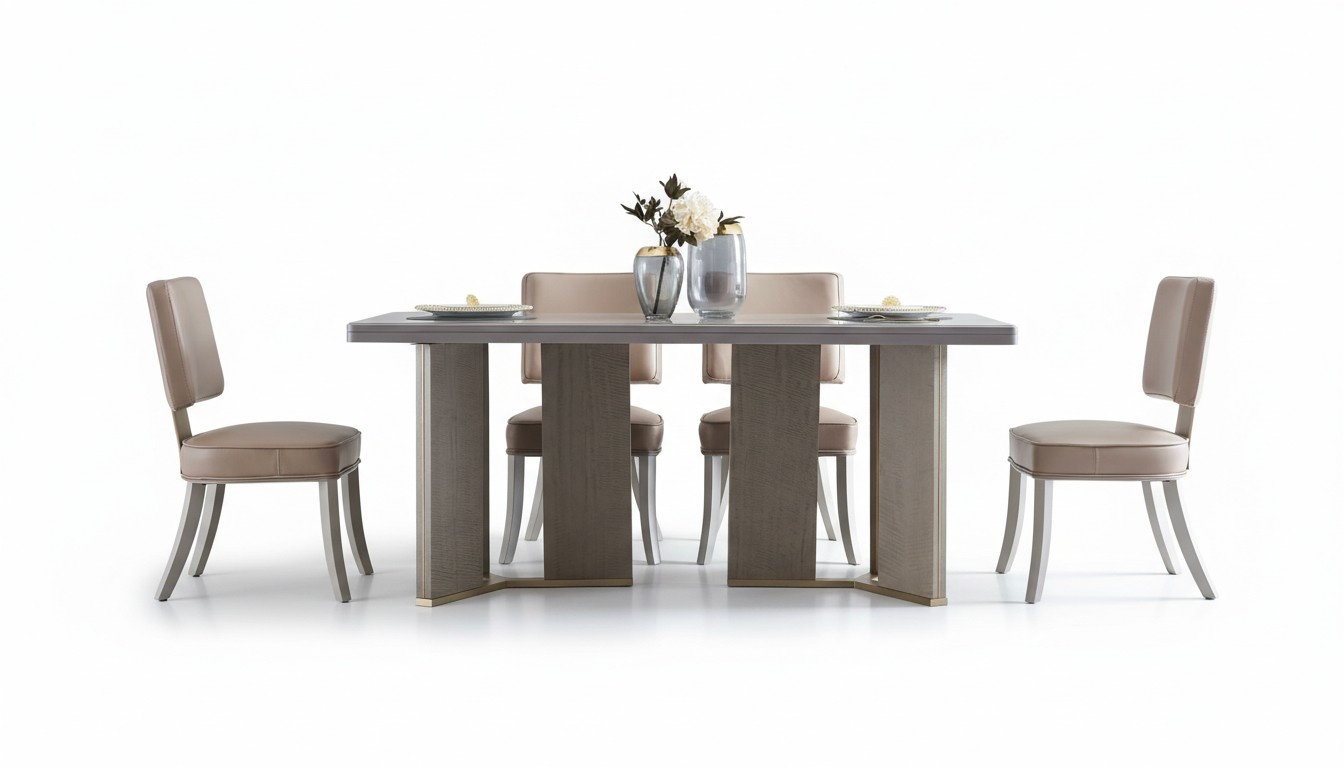 Designer Möbel Holz Tisch Sitz Ess Zimmer 6x Stühle 7tlg. Set Garnitur Neu