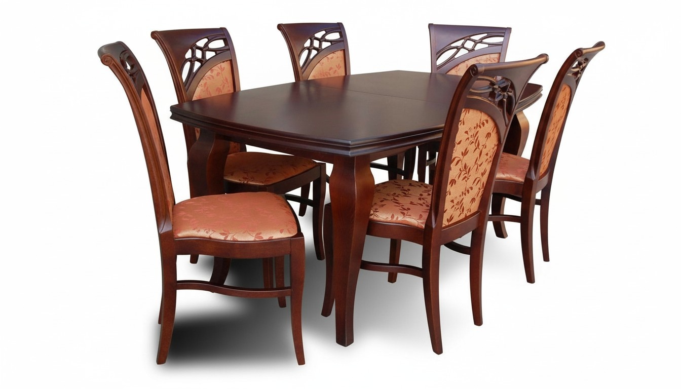 Designer Möbel Tisch 6x Stühle Ess Zimmer Sitz Tische Garnitur Holz 7tlg. Set