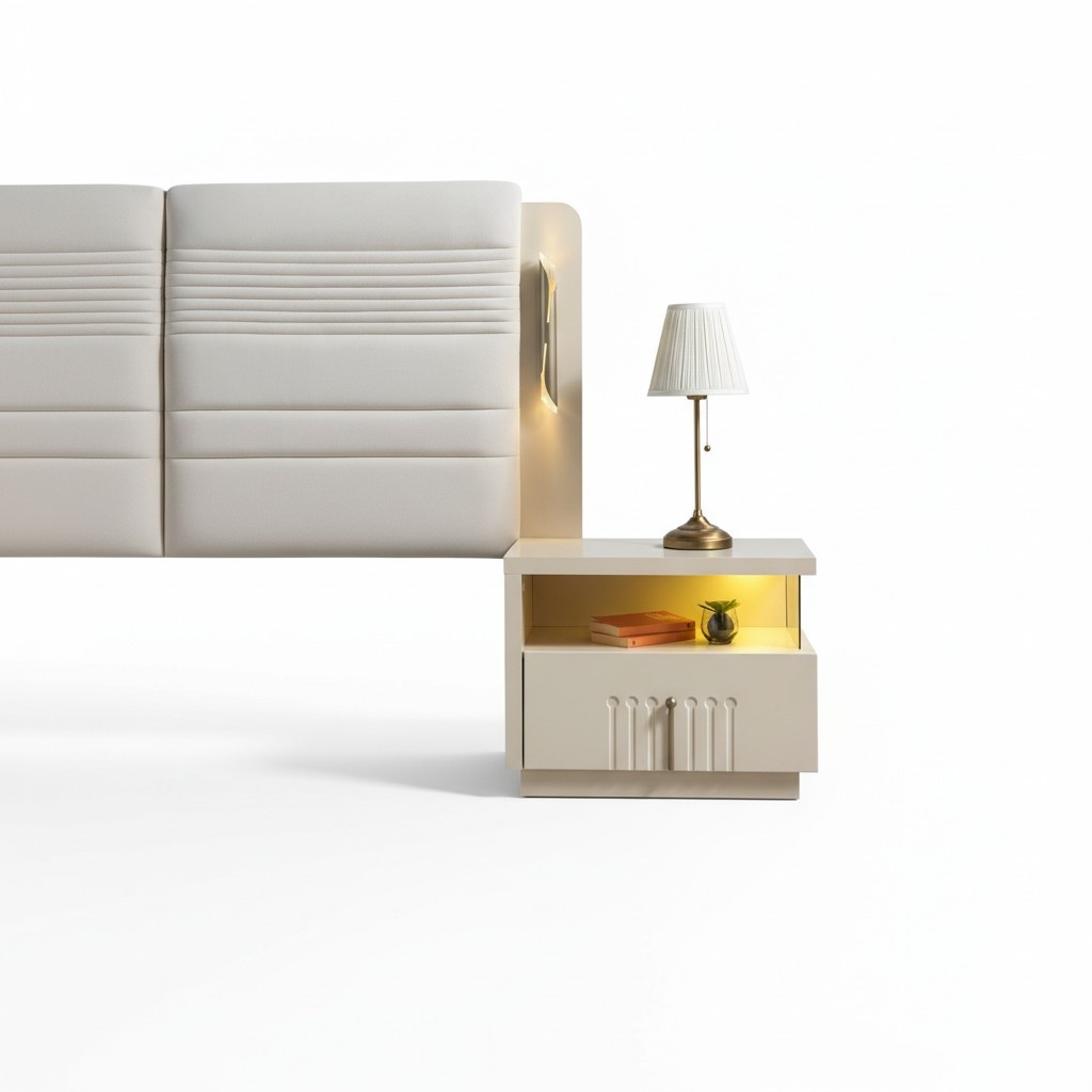 Designer Nachttisch mit Beleuchtung modern Schlafzimmer Möbel