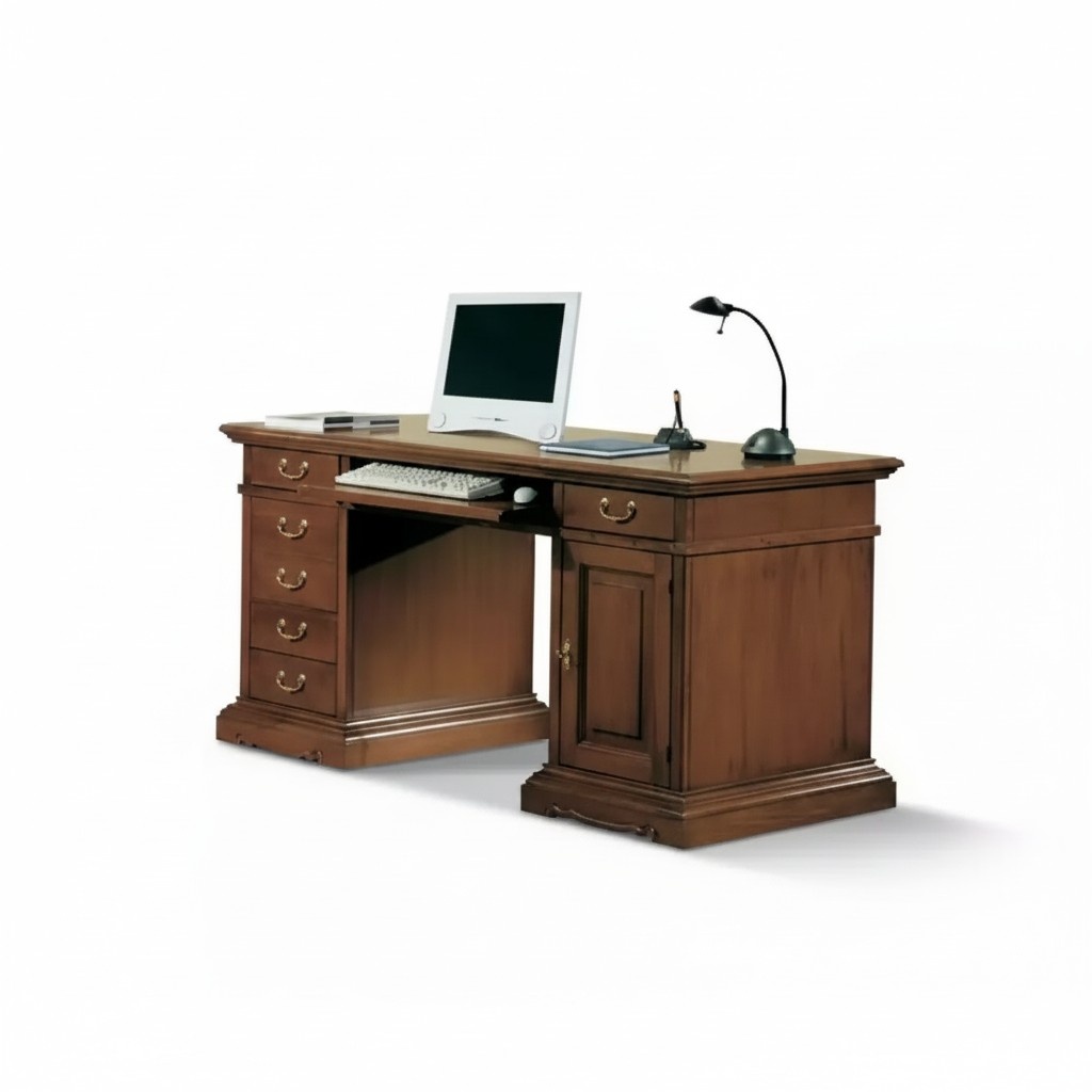 Designer Schreibtisch Tisch Möbel Büro Massivholz Tische Italien Neu