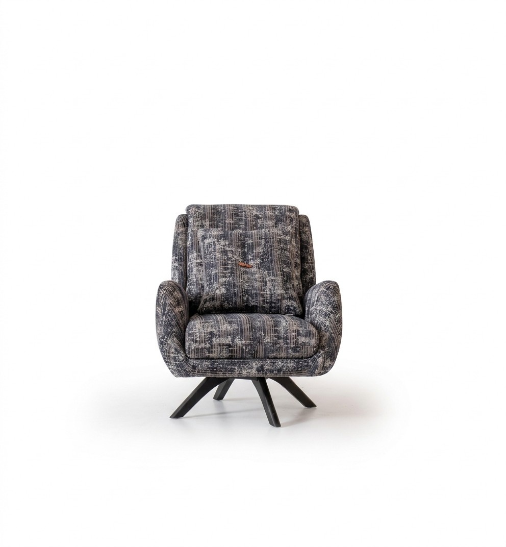 Designer Sessel Wohnzimmer Luxus Möbel Grau Stil Einsitzer Lounge Club