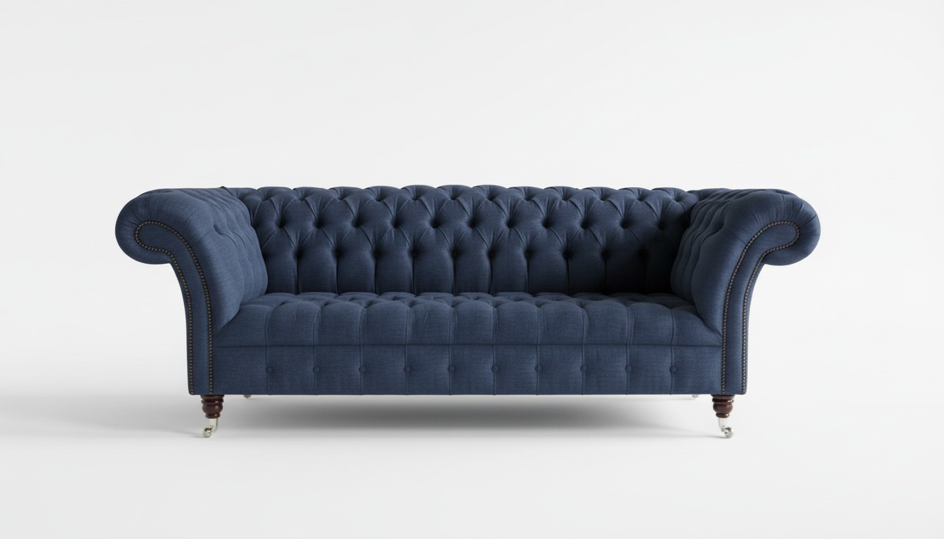 Designer Sofa Couch Polster XXL 3 Sitzer Big Sofas Couchen Blau Leder Textil