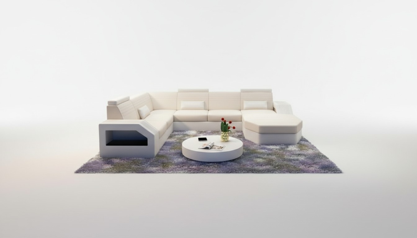 Designer Sofa Ecksofa Leder Stoff Textil Polster Garnitur Wohnlandschaft Couch