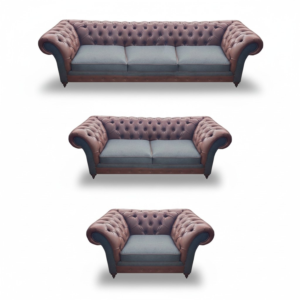 Designer Sofas Couchen Komplett 3tlg Wohnzimmer Chesterfield Sessel Couch