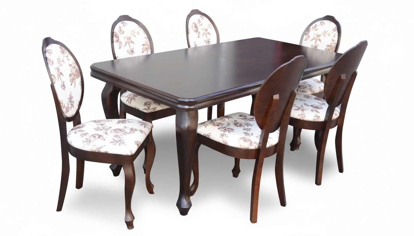 Designer Tisch + 6 Stühle Garnituren Komplett Wohnzimmer Esszimmer