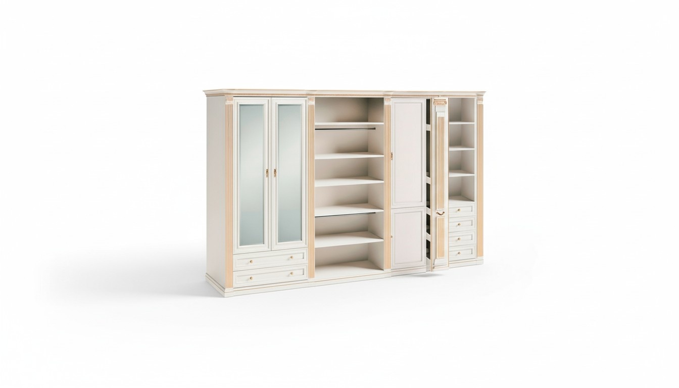 Designer Weißer Schrank Luxuriöse Eckkleiderschrank Schlafzimmer Möbel