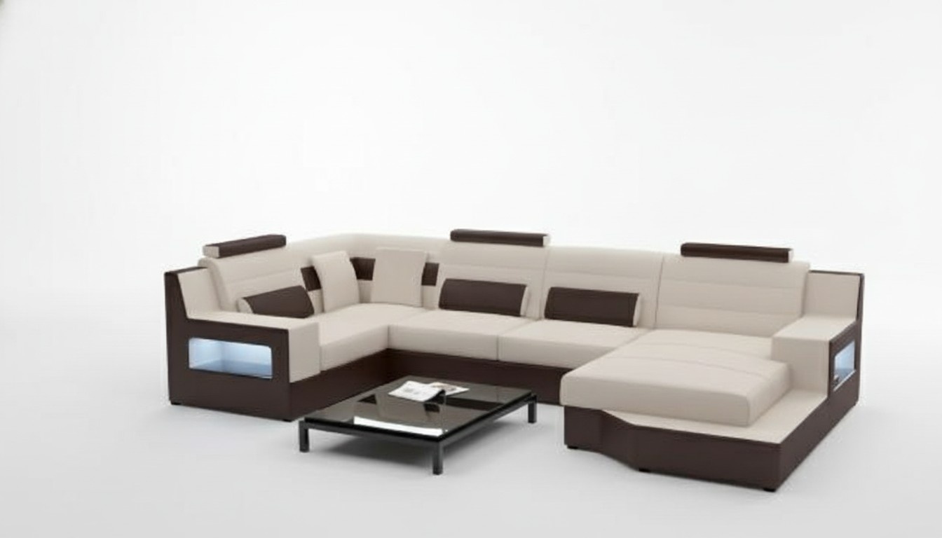 Designer Couch Sofa Polster Eckcouch Garnitur Ledersofa Couchen Wohnlandschaft