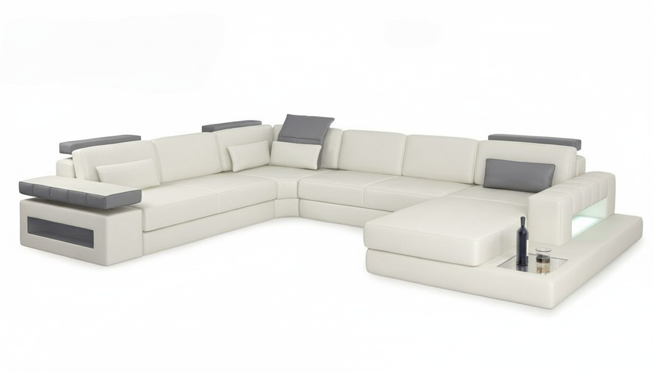 Designer Wohnlandschaft Sofa Couch Ecksofa Polster Wohnlandschaft U-Form