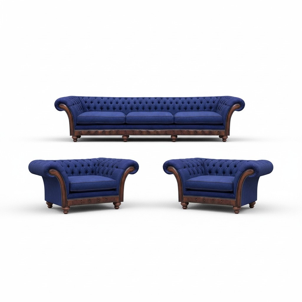 Designer Wohnzimmer Chesterfield Couchgarnitur Luxus Sofas Sessel 3tlg