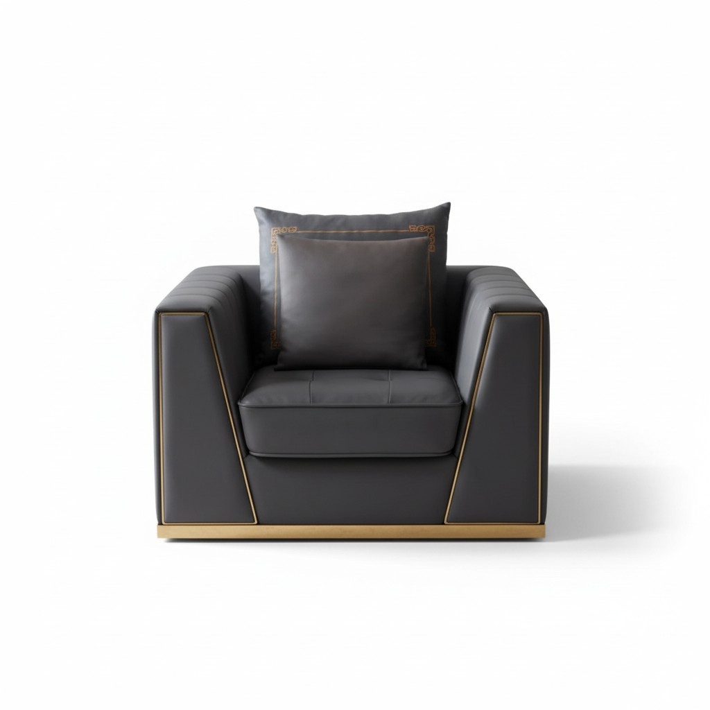 Designer Wohnzimmer Einrichtung Sessel Einsitzer Polster Sofa Couch Fernseh neu