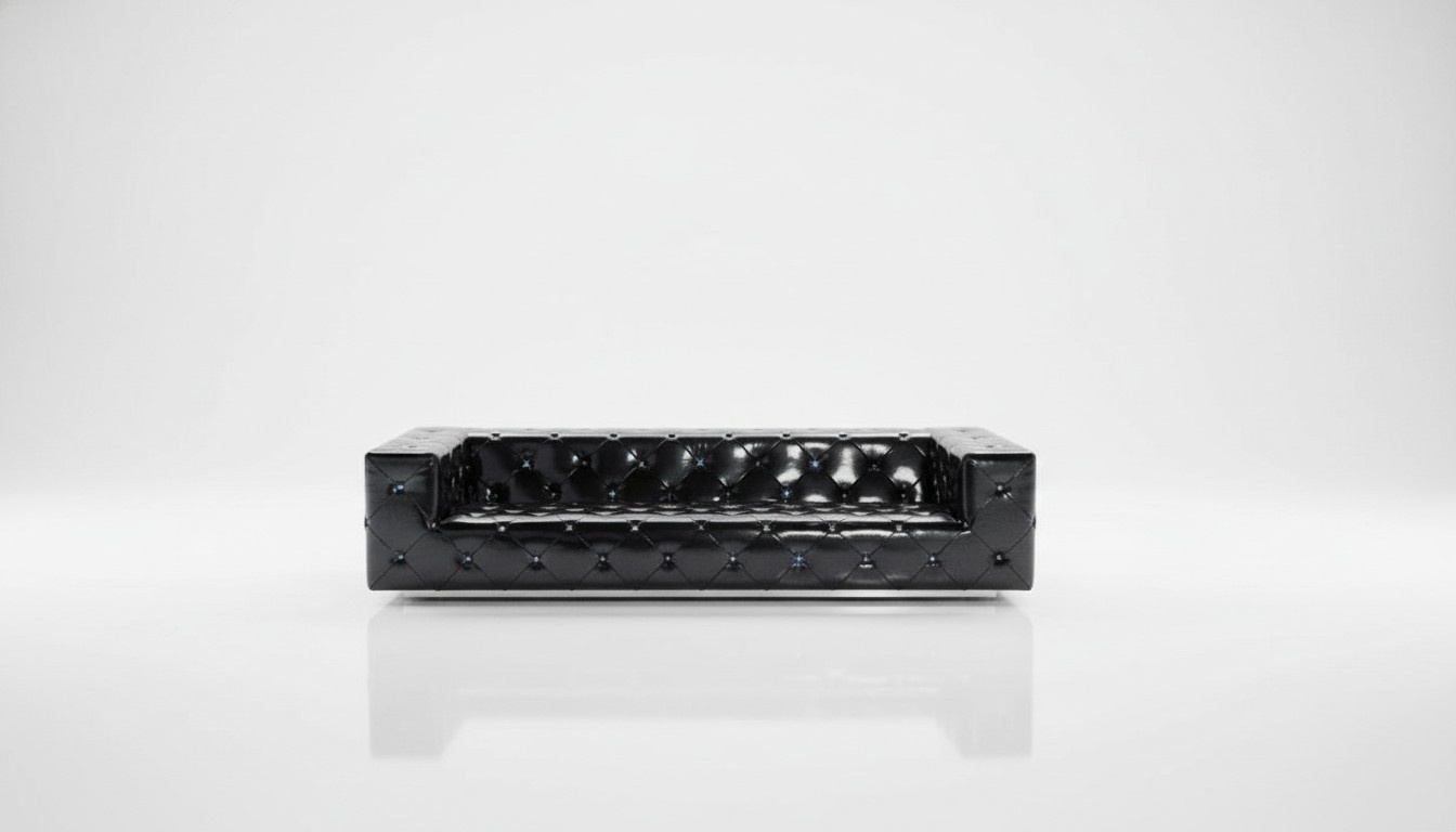 Designer XXL BIG Sofa mit Kristallsteinen Leder Elegante Polster Couch Garnitur