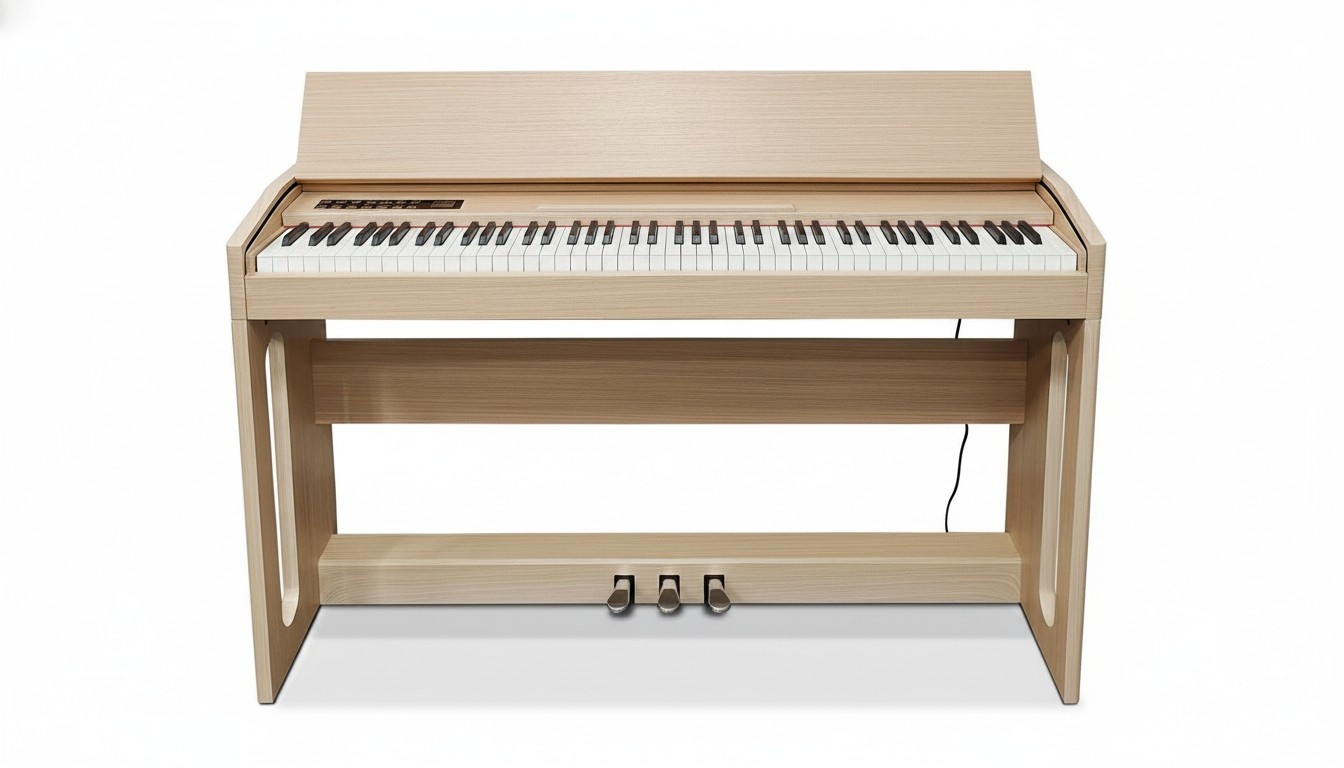 Digitales Klavier Piano Heimklavier Digital Keyboard 130cm Hellbraun