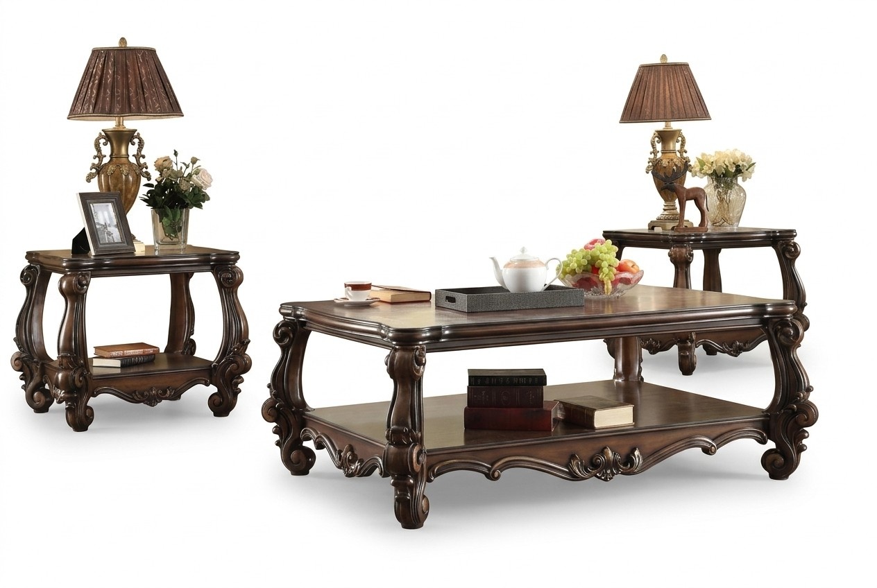 Disgner Klassischer Couchtisch Beistelltisch Sofa Wohnzimmer Tisch Holz 79x79cm