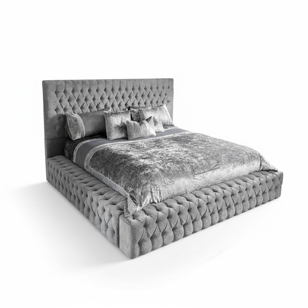 Doppel Betten Ehe Schlaf Zimmer Leder Hotel Neu Bett Polster Design Luxus Metall