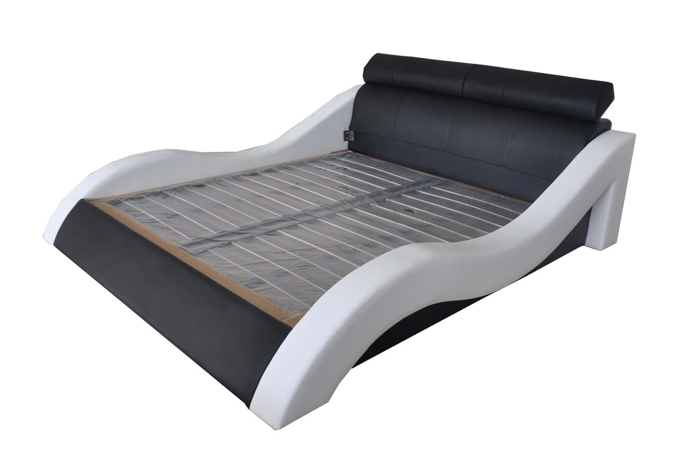 Doppel Luxus Design Leder Bett Polster Betten Moderne Hotel Multifunktion LB8828