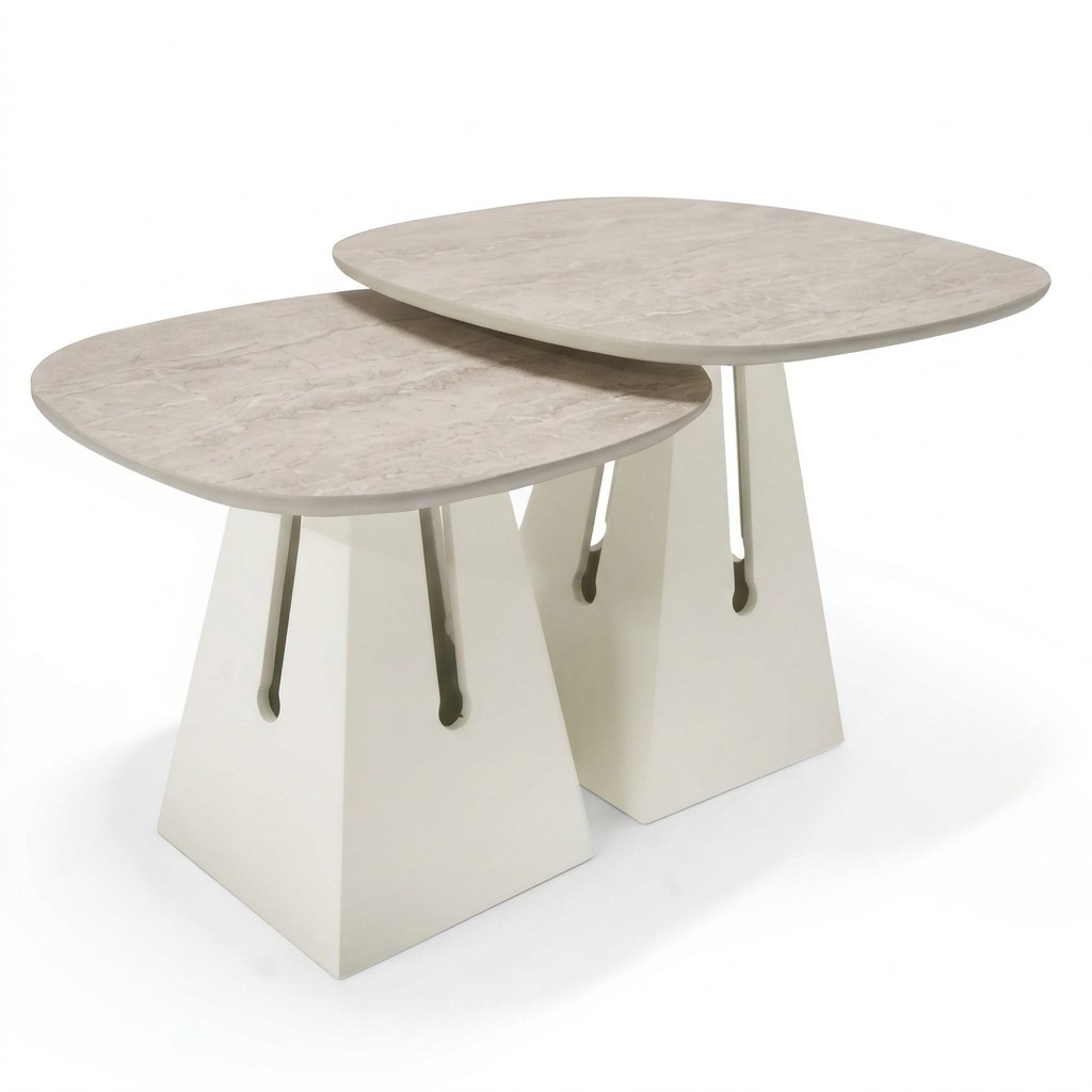 Doppel-Set 2x Couchtische Design Kaffeetisch und Beistelltisch fürs Wohnzimmer