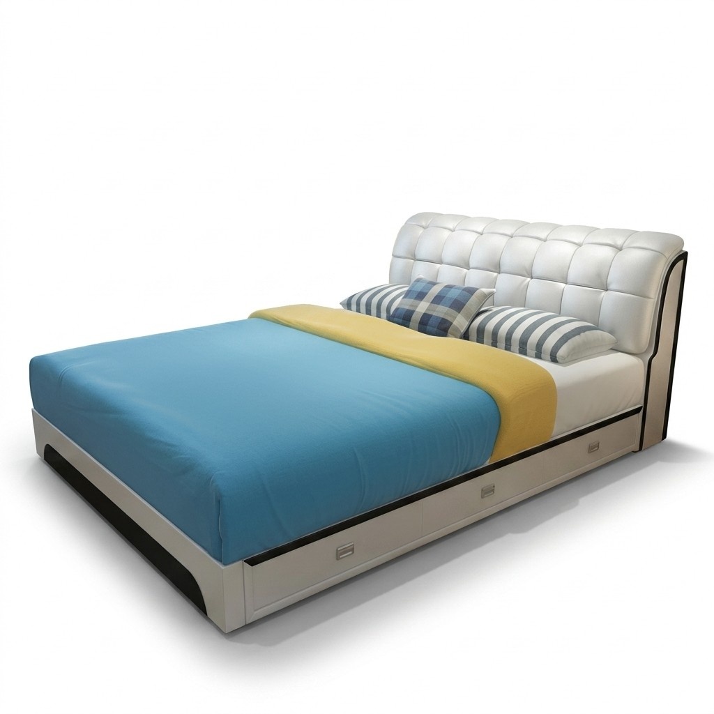 Doppelbett Bett Ehebett Design Luxus Luxur Polsterbett Designbett Leder