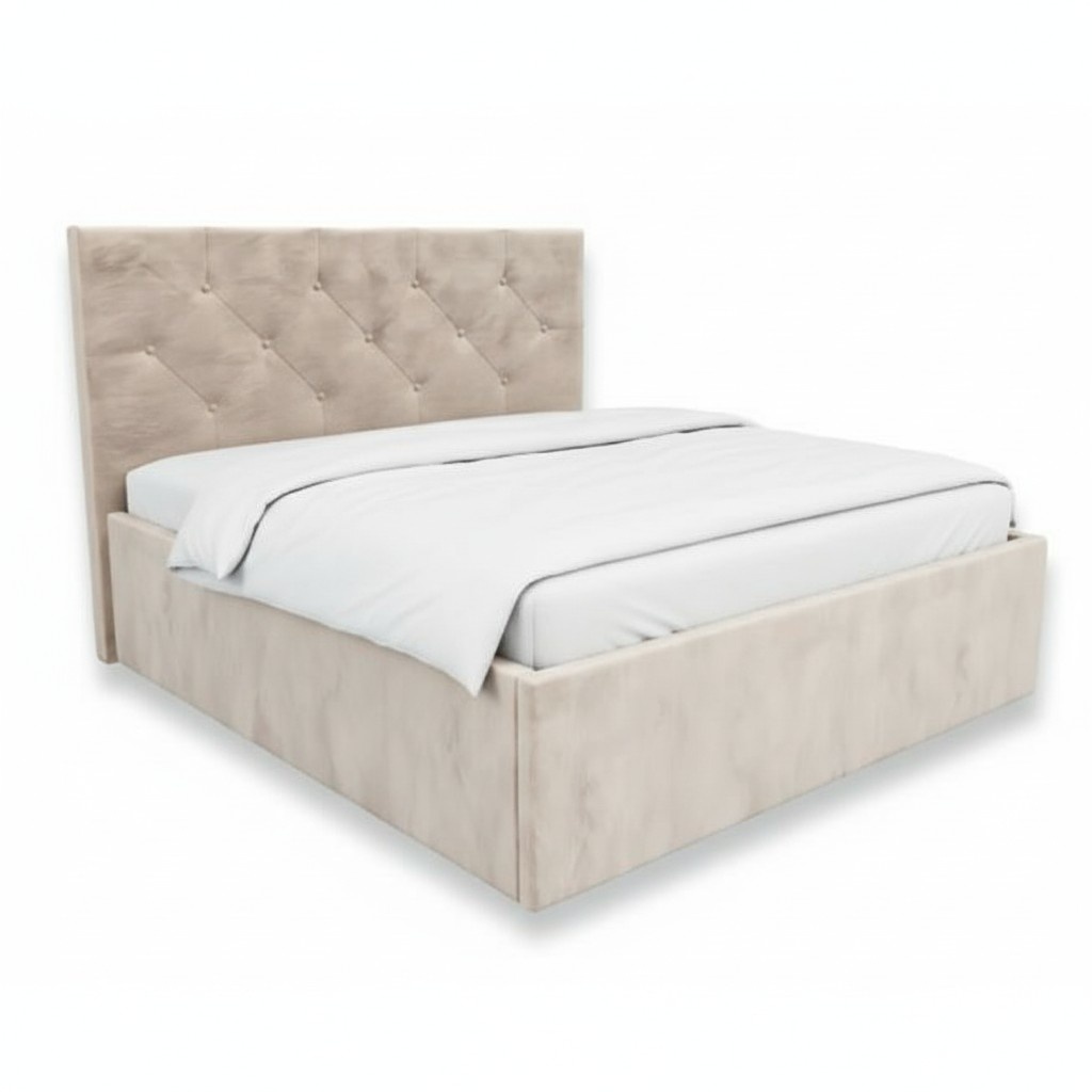 Doppelbett Bett Schlafzimmer 180сm Matratze Beige Chesterfield Stil Hochwertig