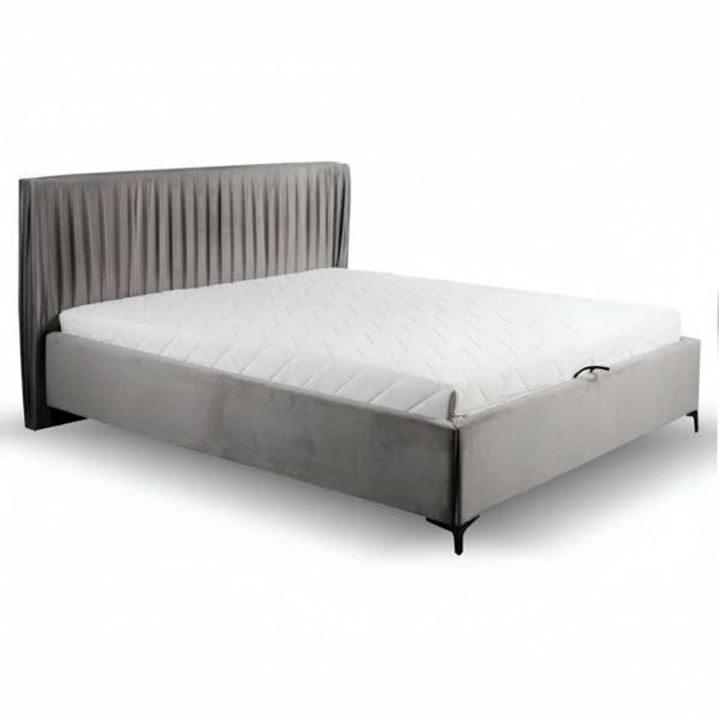 Doppelbett Bett Schlafzimmer 180сm Matratze Grau moderner Stil Holz