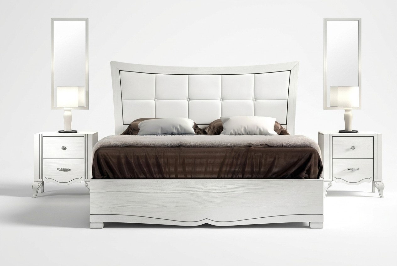 Doppelbett Betten Bett Polster Holz Designer Doppel Bettrahmen Weiß Bettgestelle