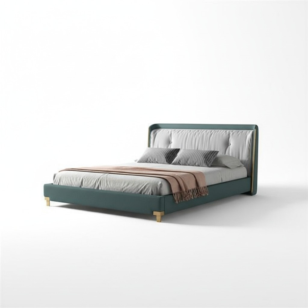 Doppelbett Betten Design Polster Schlafzimmer 180x200cm Modern Holz Bett Ehe