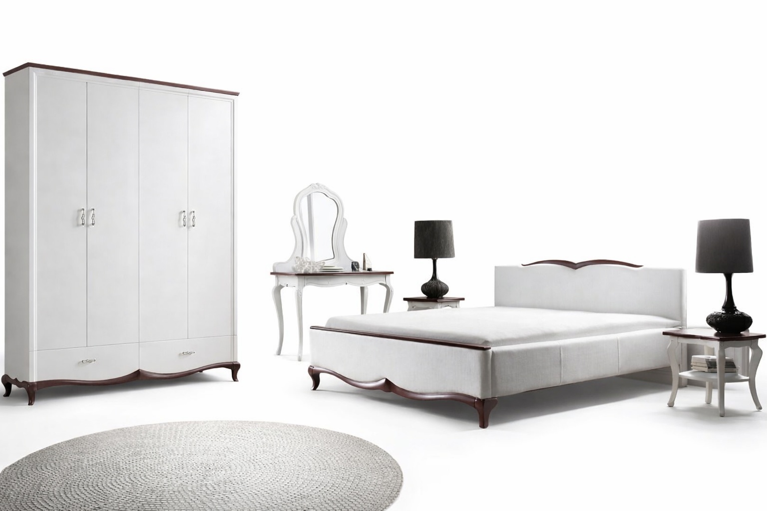 Doppelbett Chesterbett Bett Betten Polster Textil Klassik Holz Schlafzimmer Neu