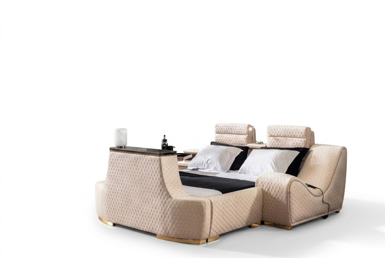 Doppelbett Luxus Doppelbett modernes Design Bettrahmen Bettrahmen Betten