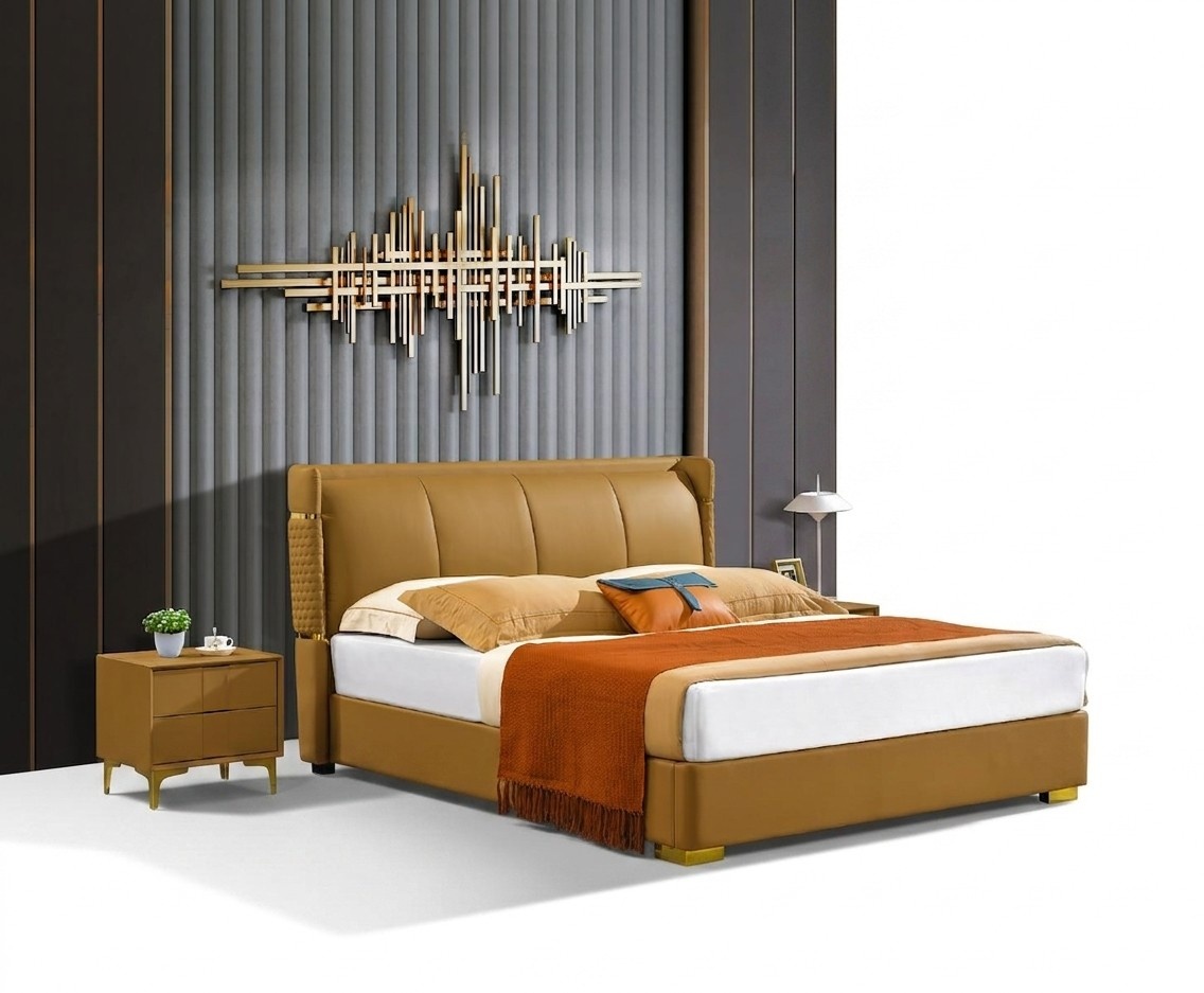 Doppelbett Orange Möbel Betten Schlafzimmer Doppel Bett Beige Hotel Einrichtung
