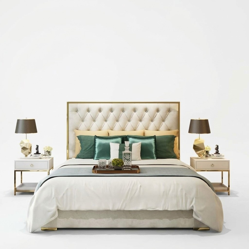 Doppelbett Schlafzimmer Hotel Ehe Luxus Bett 2x Nachttisch 3tlg. Set Betten !
