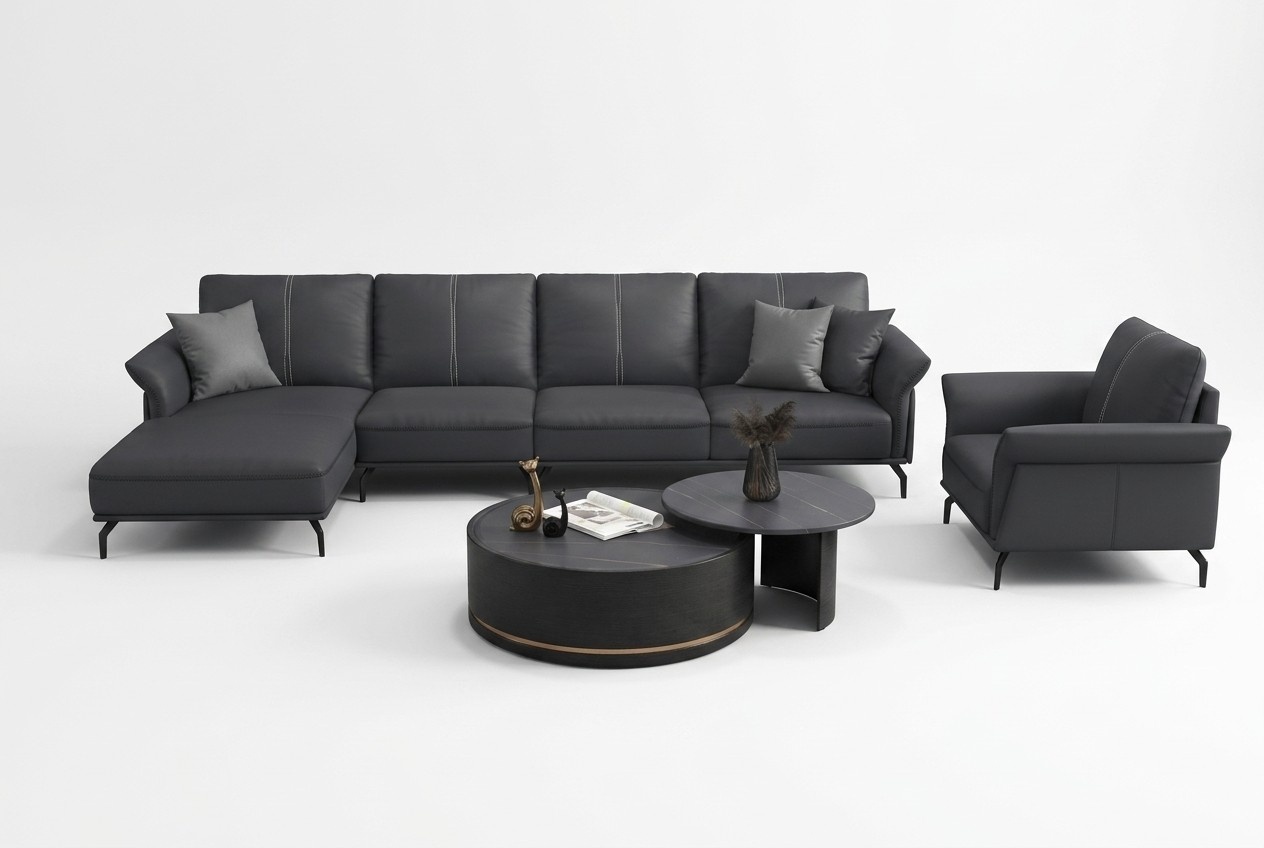 Doppelter Couchtisch Wohnzimmer Tisch Couchtisch Sofa Beistell Rund