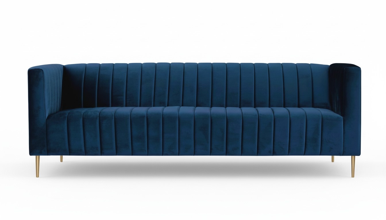 Dreisitzer Blau Sofa Stoff Wohnzimmer Design Couchen Polster xxl big Sofas neu