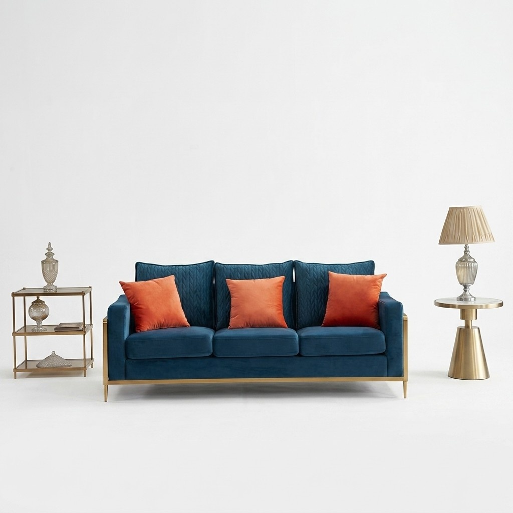 Dreisitzer Couch Polster Design Sofa 3er Sitz Sofas Zimmer Möbel Beige Moderne !