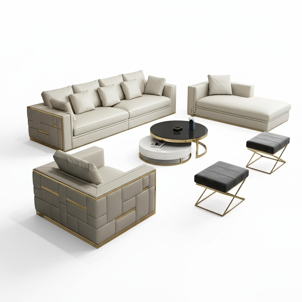 Dreisitzer Couch Polster Design Sofa Moderne 3er Sitz Sofas Liege Chaiselongue