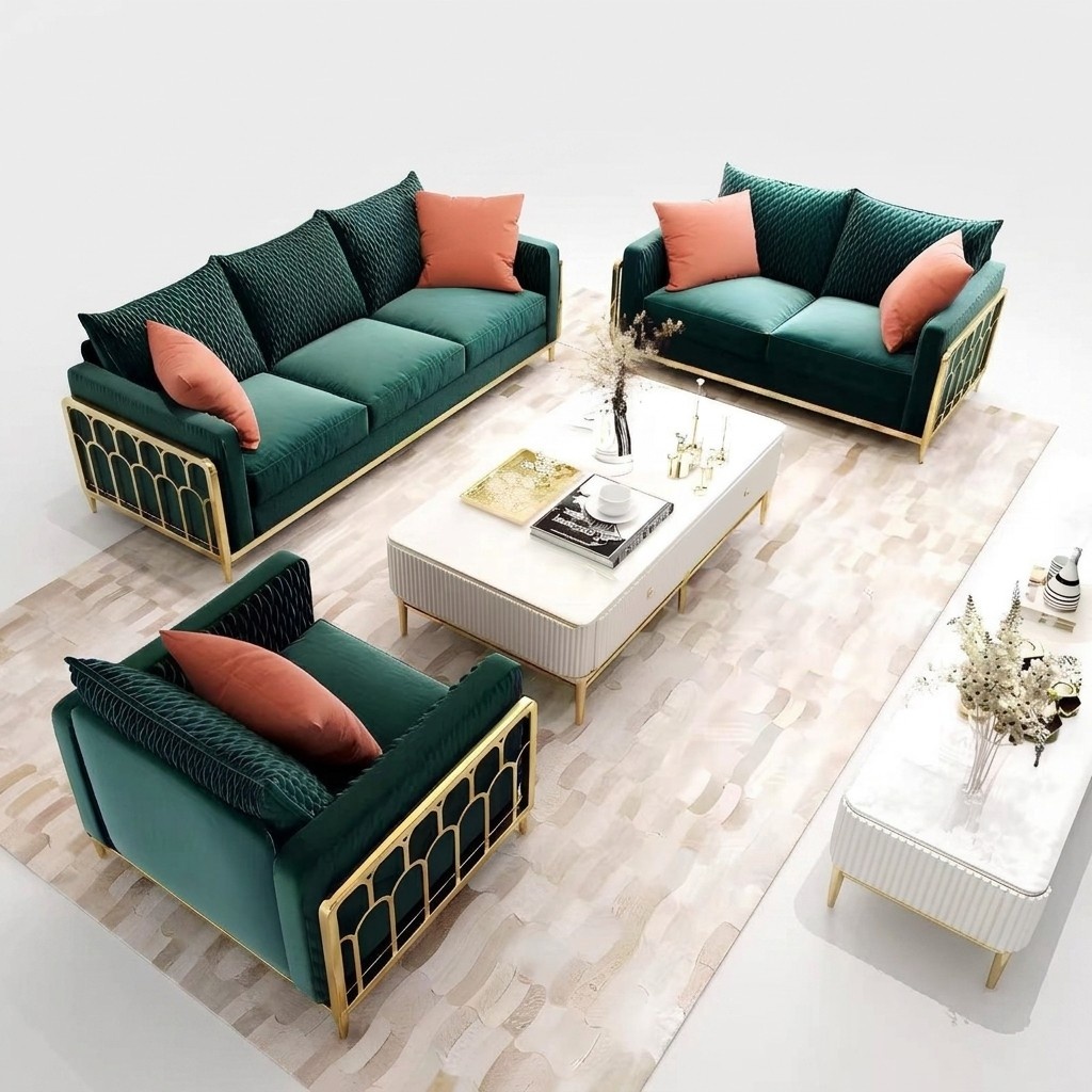 Dreisitzer Couch Polster Design Sofa Moderne Sitz Sofas Samt Zimmer
