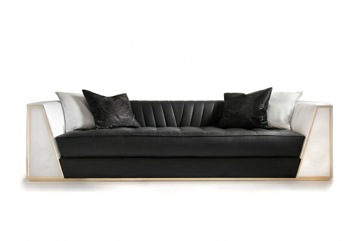 Dreisitzer Couch Polster Möbel Leder Sofa Couchen Möbel Wohnzimmer 3er