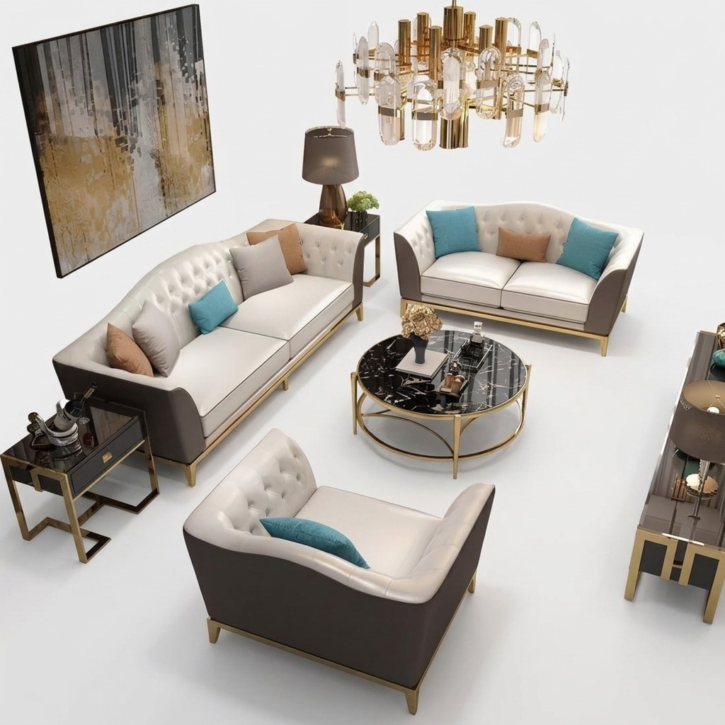 Dreisitzer Couch Weiß Polster Design Sofa Moderne 3er Sitz Sofas Zimmer