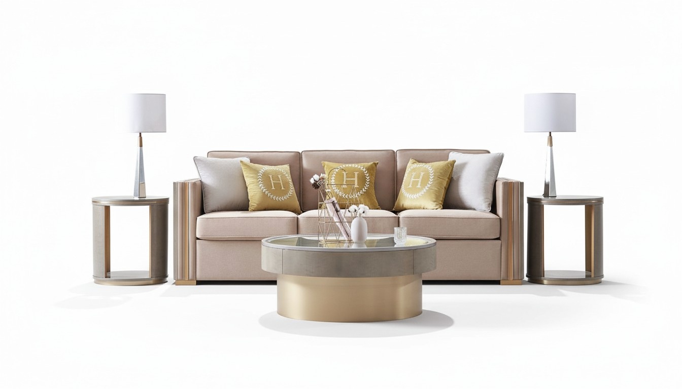 Dreisitzer Design Polster Sitz Textil Sofa 3 Sitzer Möbel Beige Neu Luxus Möbel