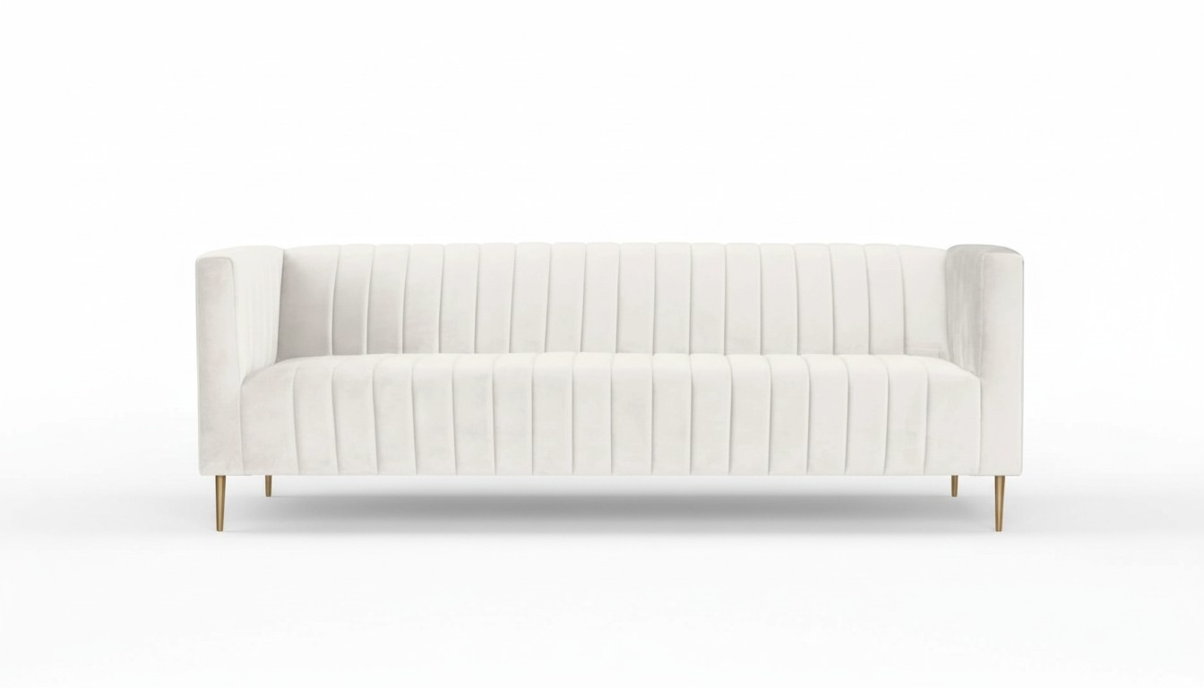 Dreisitzer Elfenbein Stoff Wohnzimmer Sofas Design Couchen Polster Sofa Weiß