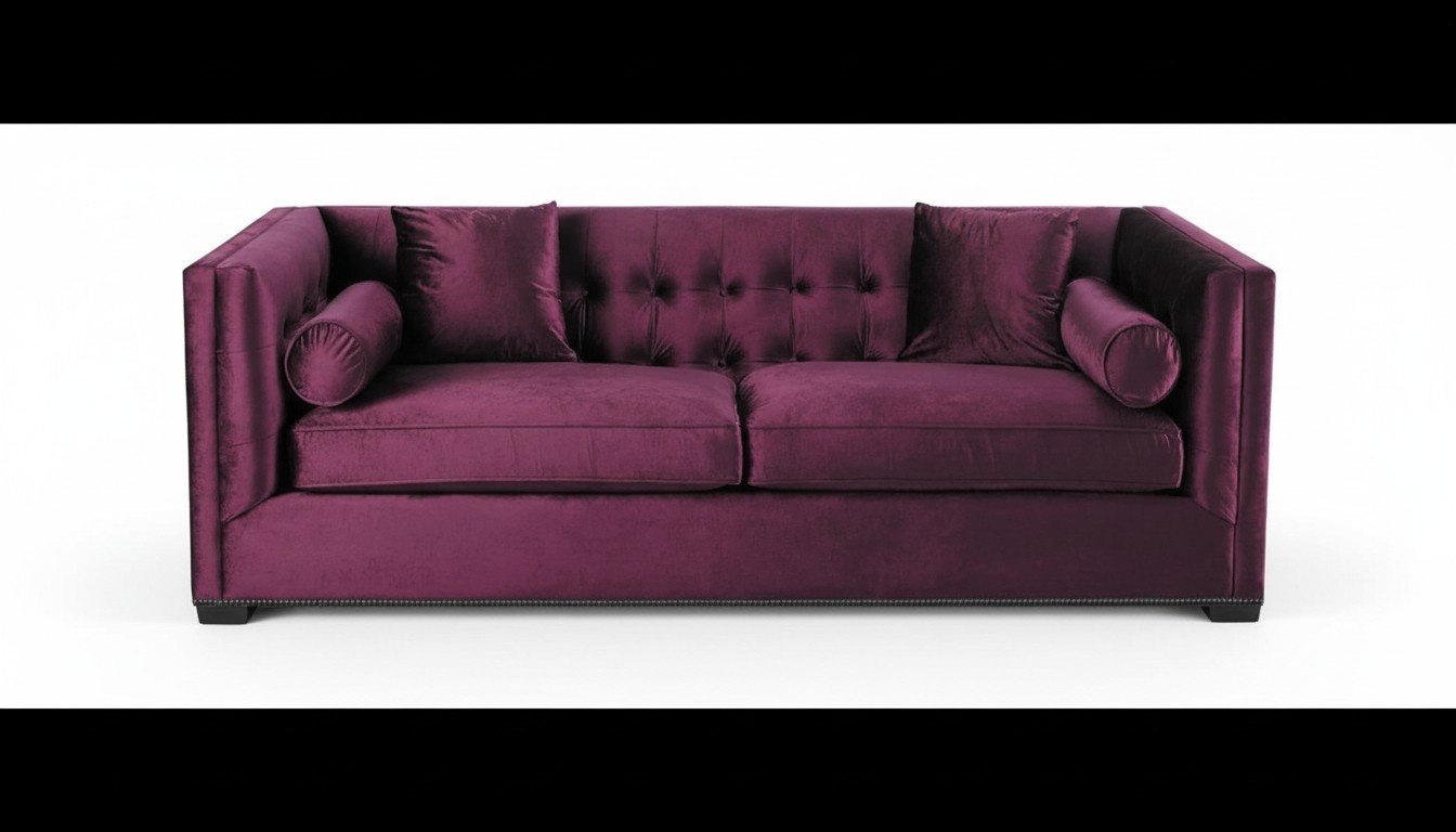 Dreisitzer Rot Chesterfield Sofa Samt Wohnzimmer Design Couchen Polster Sofas