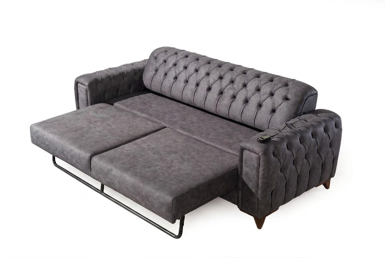 Dreisitzer Sofa 3 Sitzer Sofas Sessel Stoff Möbel Textil Farbe Grau
