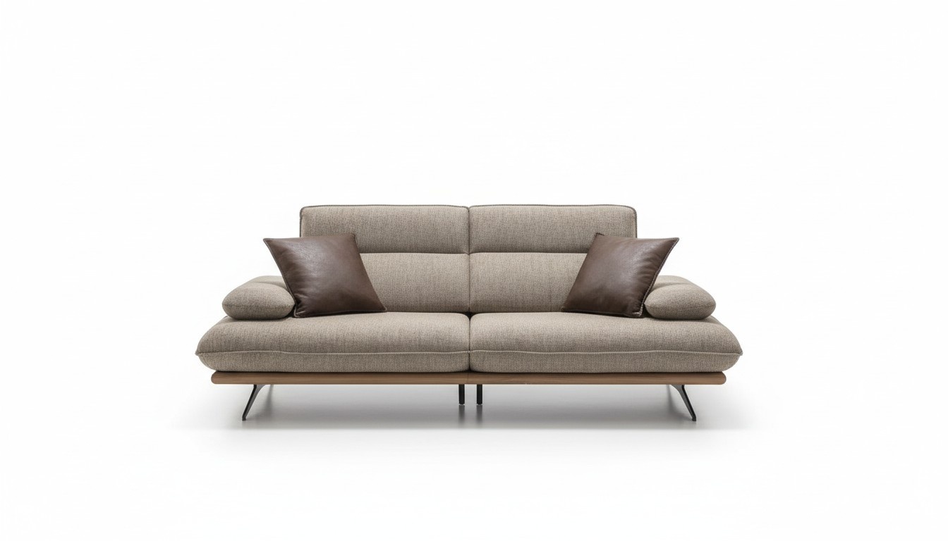 Dreisitzer Sofa 3 Sitzer Sofas Grau Stoff Wohnzimmer Luxus Sitz Modern