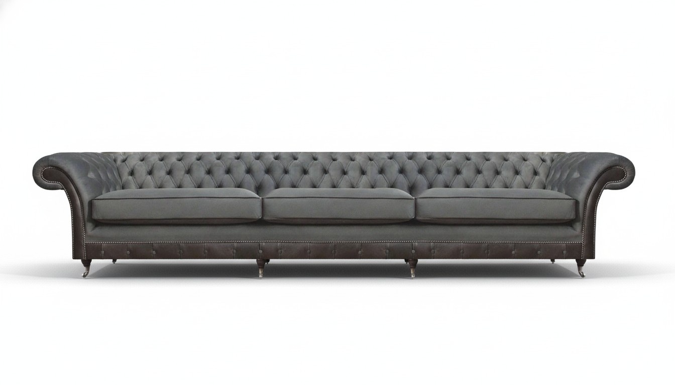 Dreisitzer Sofa Couch Designer Einrichtung Wohnzimmer Polstersitz Chesterfield